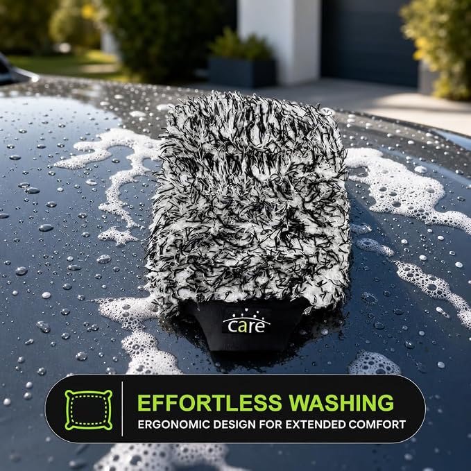 Microfiber Car Wash Mitt, Sponges for Cleaning, Car Detailing Kit, Easy to Use, Durable and Long-Lasting, Comfortable to Handle, Suitable for Regular Cleaning
