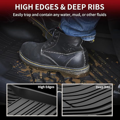 LASFIT 3D Precision-Trimmed Floor Mats for 2026-2020 Toyota Corolla Sedan, Custom Fit TPE All Weather Floor Liners, Full Coverage Car Floor Liners, 1st & 2nd Rows, Black