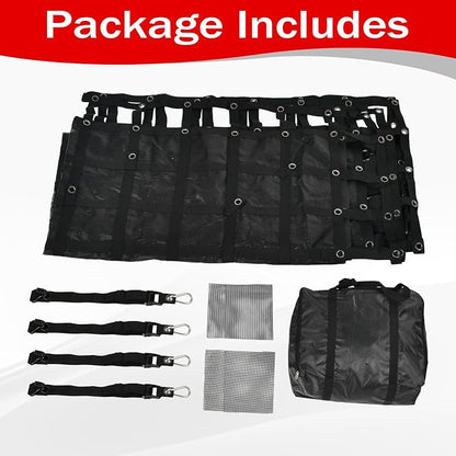 Heavy Duty 105" x 120" Truck Bed Cargo Net with Adjustable Cam Buckles & S-Hooks & Cross Strap,8.75' x 10' Cargo Net with 1500LBS Capacity for Pickup Truck Bed Trailer SUV Jeeps