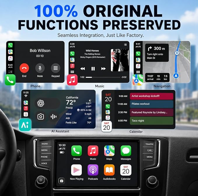 OTTOCAST Mini Nova, 2 in 1 New Gen Wireless Carplay & Android Auto Adapter, Plug & Play, Auto Reconnect USB Dongle, Compatible with OEM Wired Carplay/Android Auto Cars