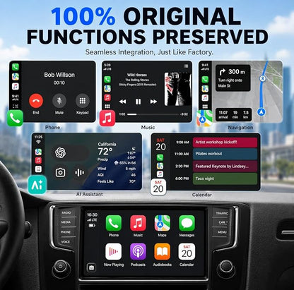 OTTOCAST Mini Nova, 2 in 1 New Gen Wireless Carplay & Android Auto Adapter, Plug & Play, Auto Reconnect USB Dongle, Compatible with OEM Wired Carplay/Android Auto Cars