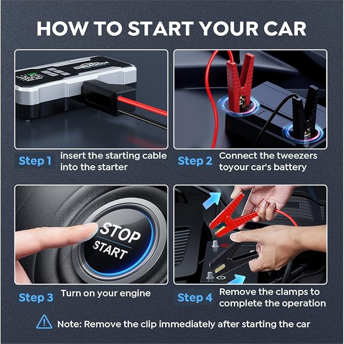 Jump Starter with Air Compressor 7000A 160PSI Portable Car Battery Jump Starter (All Gas/10L Diesel),12V Portable Booster Pack with Jumper Cables, Fast Charging, Emergency Light