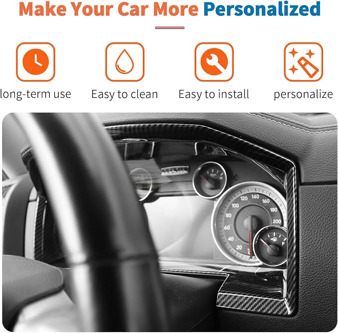 JeCar 4pcs Carbon Fiber Interior Trim Kit for 2010-2017 Dodge Ram 1500 Interior Accessories