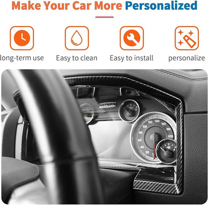 JeCar 4pcs Carbon Fiber Interior Trim Kit for 2010-2017 Dodge Ram 1500 Interior Accessories