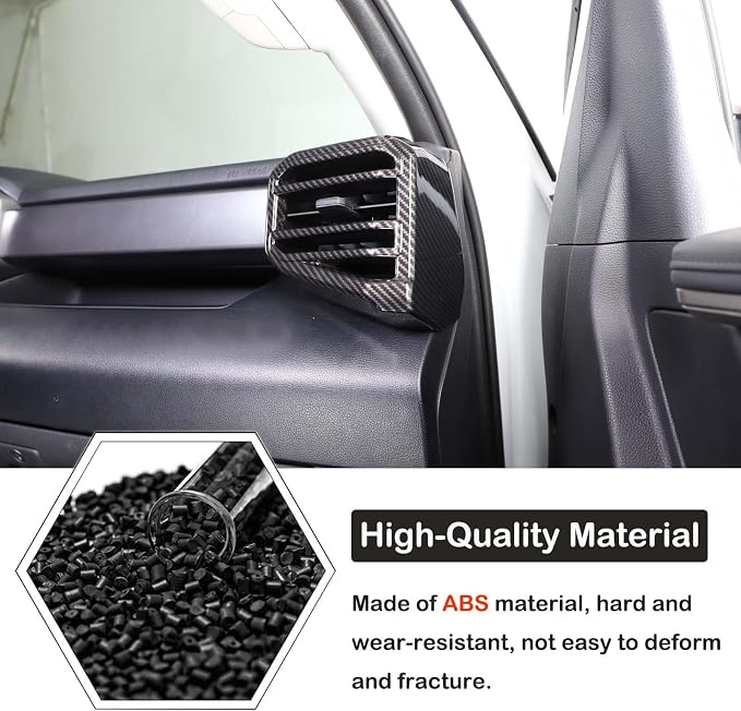 Aunginsy Center Console Side Air Conditioning Outlet Trim Cover Compatible with Toyota Tundra/Sequoia 2022-2026, Dashboard Side A/C Wind Vent Panel Decorative Frame Protector ABS Interior Accessories