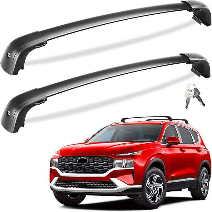 Tuyoung 300lbs Roof Rack Cross Bars Compatible with 2019-2023 Hyundai Santa Fe & Santa Fe Hybrid, Lockable Anti-Theft Aluminum Roof Rail Crossbars Luggage Carrier Kayak Bike Cargo Accessories