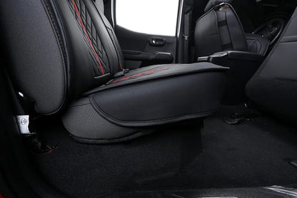 Tomatoman Tacoma Rear Seat Covers Compatible with Toyota Tacoma 2005-2025 2026 TRD Sport OffRoad Limited SR5 V6 Crew Double Extended Cab Truck Waterproof Leather Back Car Cushions(Rear Seat/Black-Red)
