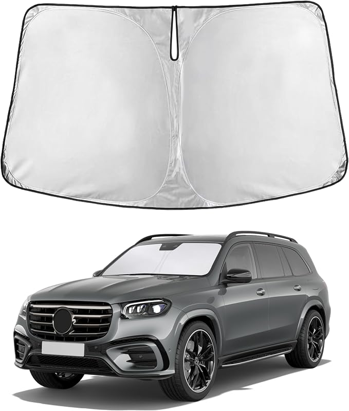 EcoNour Windshield Sunshade Compatible for Mercedes Benz GLS Class 2020-2024 2025 2026, Sun Visor for Front Windshield & Window Sun Shade Cover, UV Heat Blocker & Protector, Car Accessories