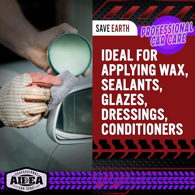 AIDEA Microfiber Applicator Pad-8Pack, Car Wash Sponge, Premium Microfiber Sponge and Cleaning Pads, Perfect for Effortless Wax, Sealant, and Conditioner Application-Grey