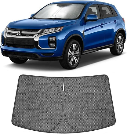Proadsy Windshield Sun Shade for Mitsubishi Outlander Sport 2011-2026 Ice Crystal Black Front Window Sunshade UV and Heat Blocker Foldable Visor Keeps Car Cooler for Summer Parking and Daily Use