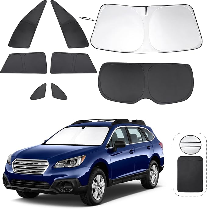 TINGLU Window Shades for Subaru Outback Wagon 2015-2019 8PCS Accessories Car Side Full Windows Cover Camping Rear Triangular Windshield Sun Shade Sun UV Rays Privacy Protection