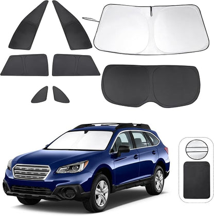 TINGLU Window Shades for Subaru Outback Wagon 2015-2019 8PCS Accessories Car Side Full Windows Cover Camping Rear Triangular Windshield Sun Shade Sun UV Rays Privacy Protection