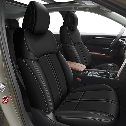 TTX LIGHTING Custom Fit Seat Covers for Mazda CX50 2023 2024 2025 2026, Full Set Faux Leather Black(CX-50 Seat Cover 2023-2026, Black)