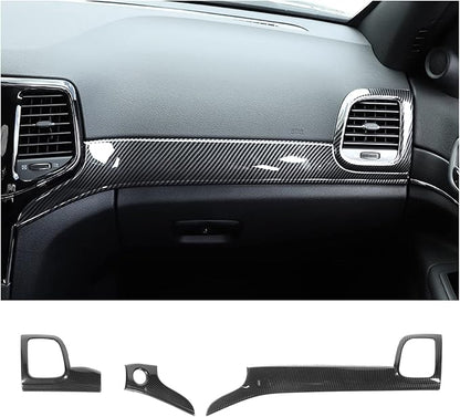 YOCTM ABS Carbon Fiber Look Dashboard Panel Trim Door Handle Cover for Jeep Grand Cherokee 2014 2015 2016 2017 2018 2019 2020 2021 Interior Accessories Decorative Cover