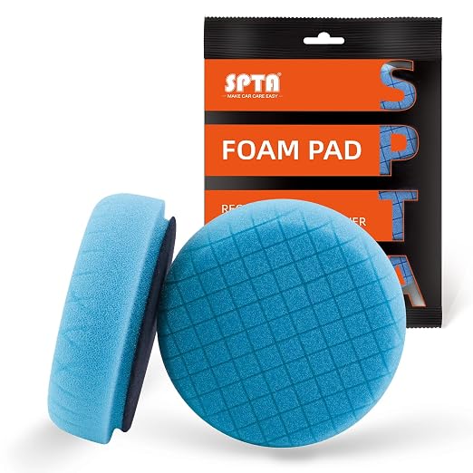 Blue T60 Moderate-Cut Foam Polishing Pads, SPTA 1Pc 3.5 Inch Face for 3 Inch 80mm Backing Plate Compound Buffing Sponge Pads for Car Buffer Polisher Compounding, Polishing and Waxing -FPTSS3G