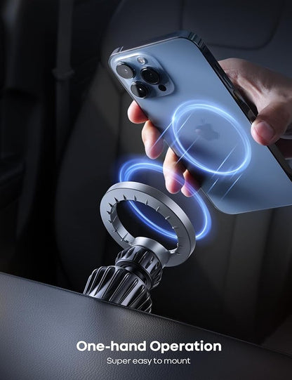 Lamicall for MagSafe Car Mount - [20 Super Magnets] Magnetic Phone Holders for Your Car, Air Vent Phone Holder Car, HandsFree Cell Phone Holder Mount Accessories for Women Men fit iPhone 17 Pro Silver