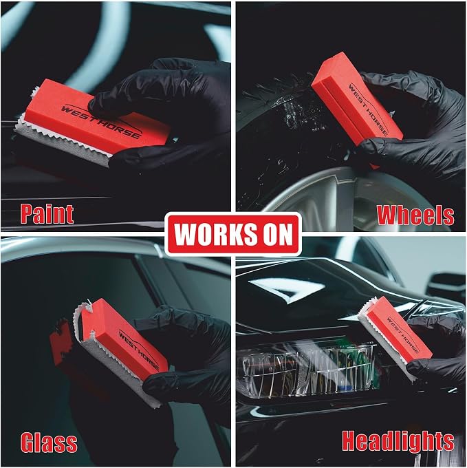 18PC Ceramic Coating Applicator Kit | 6 Foam Sponge Blocks, 12 Suede Cloths, For Paint, Glass, Wheels, Wax & Sealant Application