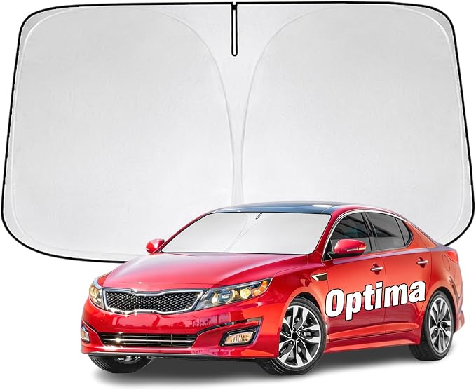 Windshield Sun Shade for Kia Optima 2011-2020 Sunshade 300T Windshield Cover Blocks UV Rays Custom Fit Optima Front Window Shades Windshield Accessories Keep Cool Foldable