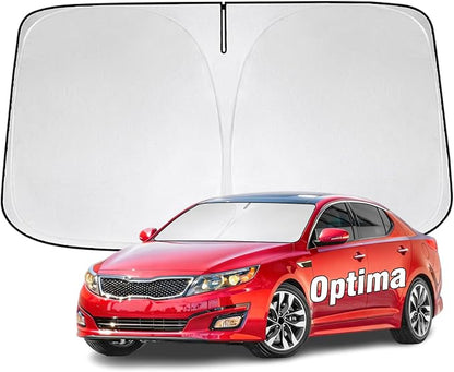 Windshield Sun Shade for Kia Optima 2011-2020 Sunshade 300T Windshield Cover Blocks UV Rays Custom Fit Optima Front Window Shades Windshield Accessories Keep Cool Foldable
