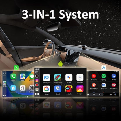 4 in 1 CarPlay AI Box, Android13 Magic AI Box Wireless CarPlay & Android Auto Adapter, Support Netflix/YouTube, Fit for Cars with Wired CarPlay/Android Auto, Plug & Play