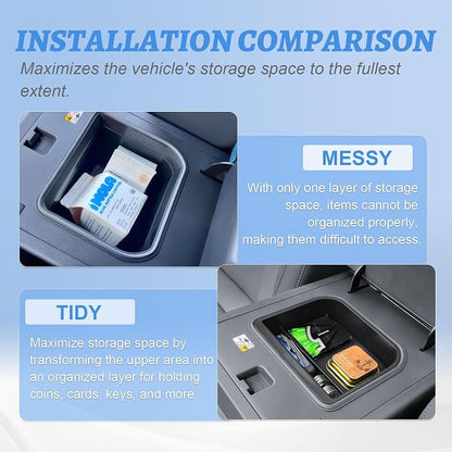 EDBETOS Cool Box Console Organizer Tray for Toyota Land Cruiser Prado 250 / Lexus GX550 2024 2025 2026 Accessories Armrest Storage Insert Tray Coin Holder Secondary Storage Box,Fits Only Cool Models