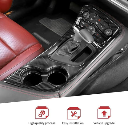 JeCar for Challenger Carbon Fiber Interior Center Console Trim Kit Fit for 2015-2023 Dodge Challenger Interior Accessories