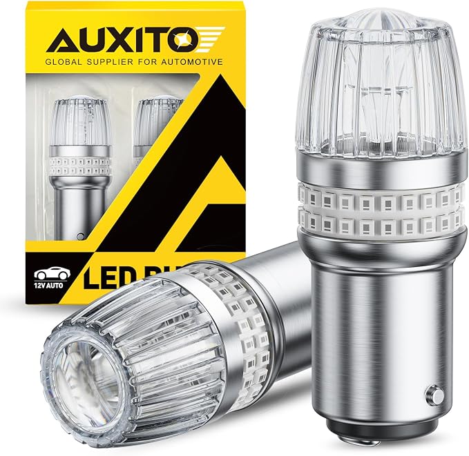 AUXITO Latest 1157 LED Bulb Red Brake Lights Tail Lights, 700% Brighter 2057 2357 7528 BAY15D LED Bulbs with Projector for Stop Third Brake Backup Tail Turn Signal DRL Maker Light, Pack of 2