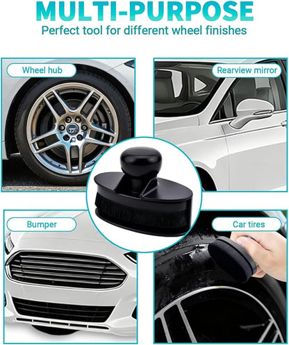 Car Tire Shine Applicator Brush, Auto Tire Detail Brushs, Portable Car Tire Brush with Seal Cover Design, High Density Soft Shine Applicator Brushs, for Auto Detailing Cleaning (1 PCS, Large Size)