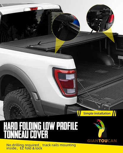 Low-pro Hard Top Tri Fold Tonneau Cover compitable with 2020-2026 Chevy Silverado/GMC Sierra 1500, 5.8ft Bed(69.9in), Not for CarbonPro Bed