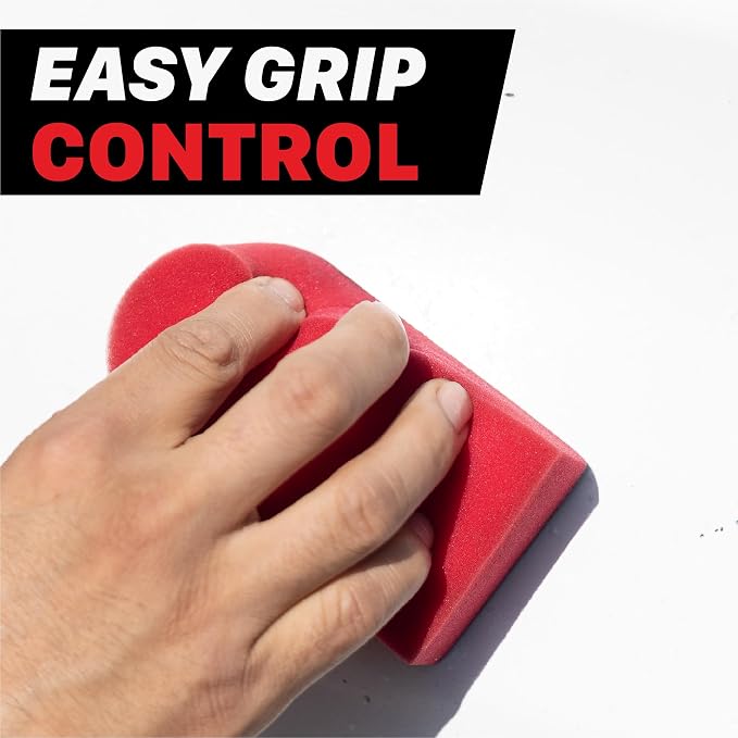 Maxshine Universal Fine Grade Clay Sponge – Reusable Clay Bar Alternative for Paint & Glass Decontamination – Removes Overspray, Tar & Industrial Fallout – Ergonomic Foam Grip for Auto Detailing