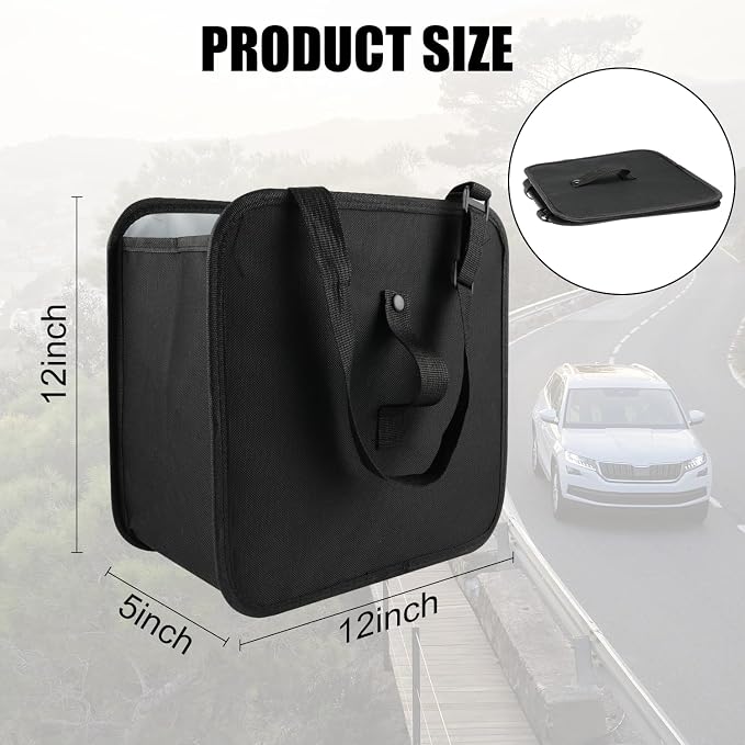 Amiss Foldable Car Trash Can, Collapsible Garbage Bag for Car, Hanging Waterproof Leakproof Trash Can Storage Bag, Automotive Interior Accessories, Multifunctional Car Storage Bag (3 Gallon)
