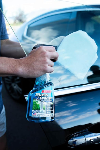 ABRO Glass Cleaner, 16 oz., Cleaning Supplies, Car Accessories, Car Window Cleaner, Glass Cleaner Spray, Remove Dirt and Grime, Streak Free Results