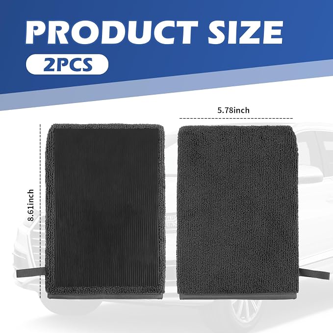 2PCS Car Clay Mitt Auto Detailing,Soft Clay Bar Mitt for Cleaning Car Surfaces,Anti-Scratch Clays Mitts for Cars Detailings to Replace Traditional Clays Bar Cars Accessories (Gray/2PCS)