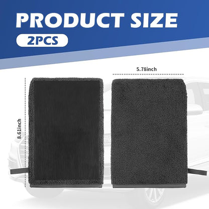 2PCS Car Clay Mitt Auto Detailing,Soft Clay Bar Mitt for Cleaning Car Surfaces,Anti-Scratch Clays Mitts for Cars Detailings to Replace Traditional Clays Bar Cars Accessories (Gray/2PCS)