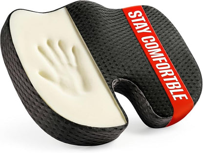 Car Seat Cushion for Driving Comfort & Support - Premium Memory Foam Seat Pad with Breathable Washable Cover, Non-Slip Bottom, Road Trip Essentials for Car Seats