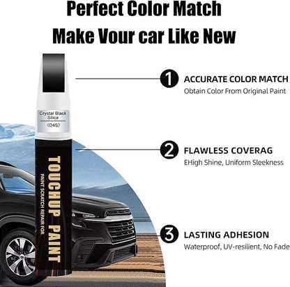 Crystal Black Silicae(D4S) Car Paint Touch Up Pen Compatible with SUBARU, 2-In-1 Color Accurate Touch Up Car Scratch Repair Paint Match SUBARU Series Automotive Scratch Remover for Nicks & Chips Repair