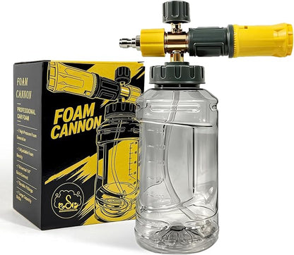 ESP Foam Cannon for Pressure Washer, Snow Foam Gun Car Wash, 1.25mm Nozzle, Adjustable Foam, Transparent Graduated Bottle, Stainless Steel Quick Connect, Fits 120-280 Bar
