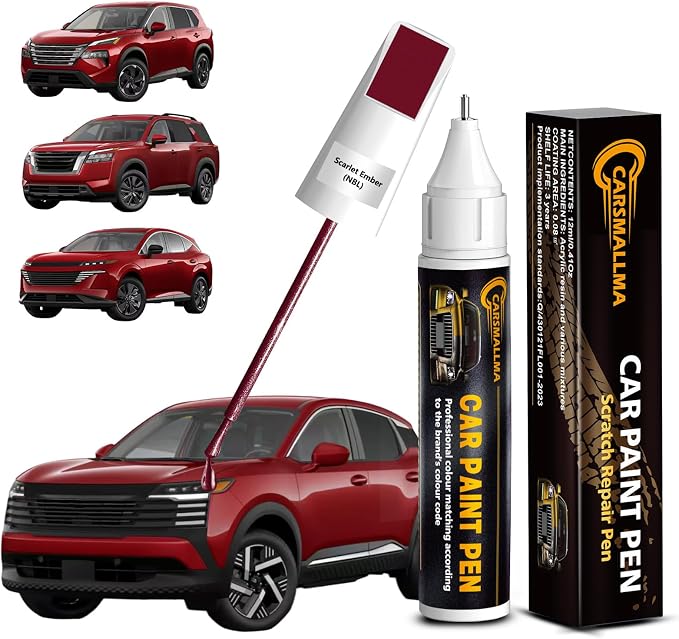 NBL Scarlet Ember Touch Up Paint for Nissan, Car Paint Scratch Repair Remover Pen Color Exact Match, Quick and Easy Fix Automotive Chips and Nicks Scuff