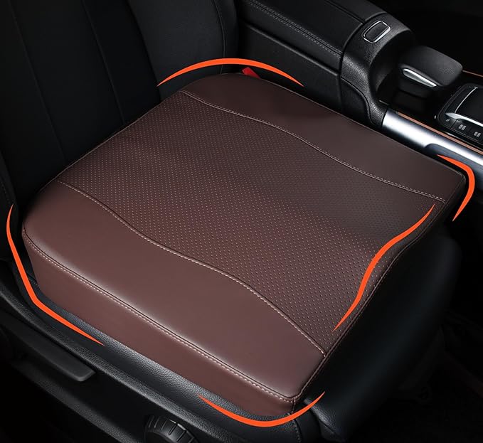 Lofty Aim Car Seat Cushion, Comfort Memory Foam Car Cushions for Driving - Sciatica & Lower Back Pain Relief, Driver Seat Pillow for Auto, Office Chair, Wheelchair - Classic Brown