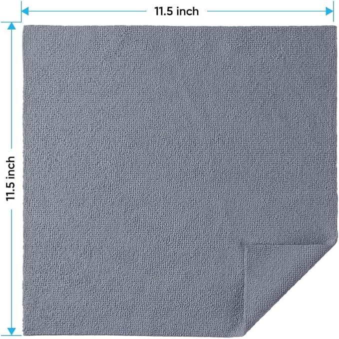 HOMEXCEL Grey Microfiber Cleaning Cloths, 100 Pack Microfiber Towels for Cars, Lint Free & Scratch-Free Bulk Cleaning Rags for House, Kitchen, Car and Shop, Absorbent Cleaning Towels 11.5 x 11.5 inch