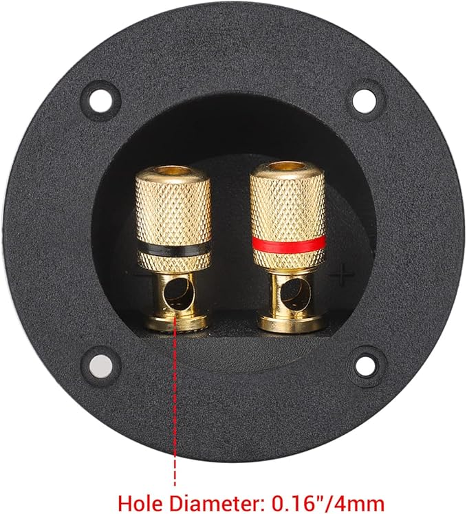 Facmogu 2PCS 3 Inch Round 2-Way Speaker Box Terminal Cup Binding Post, Power Speaker Screw-in Terminal Plates, 3 Inch Subwoofer Box Terminal Banana Plugs for DIY Home Speaker Kits