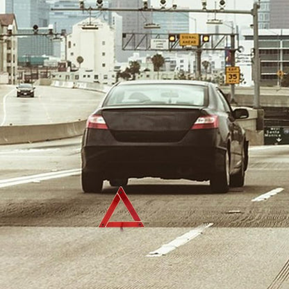 Happyyami Triangle Warning Sign Kit for Trucks Portable Safety Triangle High Visibility Emergency Roadside Sign Durable Construction Essential Truck