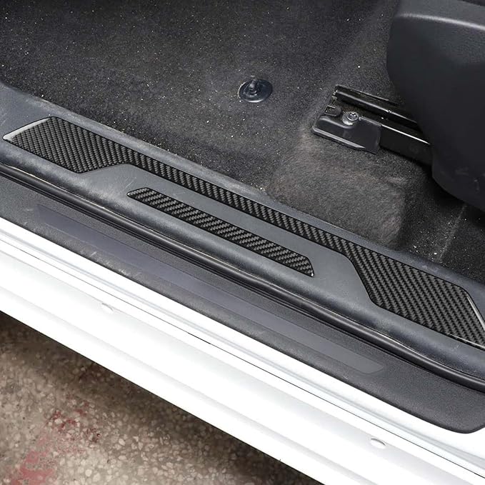 NVCNX Real Premium Carbon Fiber for Toyota Tundra 2022-2026 2023 2024 2025 Door Sill Scuff Plate Door Entry Guard Protector Cover Interior Trim Accessories Overlay Sticker 8PCs not for Extended Cab