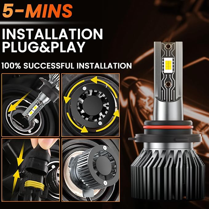 High Low Beam Fog Light Bulbs Set Fit for GMC Sierra 1500 2500 3500 2003 2004 2005 2006 Driving Light Bulb,6500K White Car Lamp Bulb Kit,Plug and Play,IP68 6-Pack