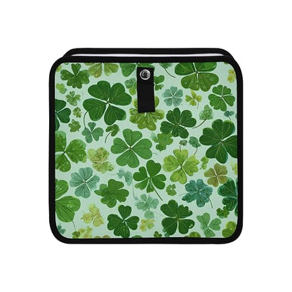 Car Trash Can Organizer Bin with Adjustable Strap for Back Front Seat Console Waterproof Leakproof Collapsible Portable 11 Inch Green Nature St Patrick Clovers