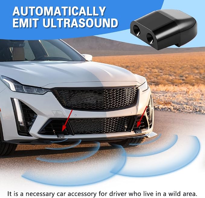 2 Pack Deer Whistles, Animal Warning Devices for Car with Rubber Pads, Deer Whistles Devices Animal Alert, Deer Whistles Warning Device for Car and Trucks Motocycles