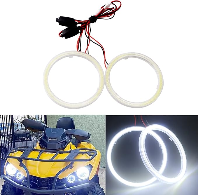 Qasim 1-Pair White 110MM 81SMD COB LED Halo Ring Angel Eyes with lampshade Cover 12V 24V Led DRL Fog Light