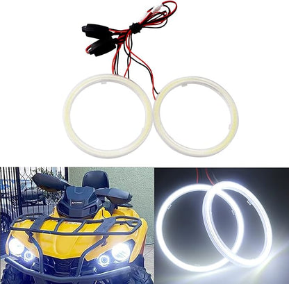 Qasim 1-Pair White 110MM 81SMD COB LED Halo Ring Angel Eyes with lampshade Cover 12V 24V Led DRL Fog Light