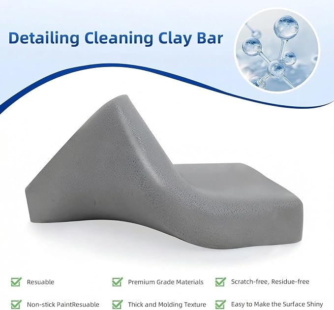 IPELY 4 Pack 100g Gray Clay Bar, Premium Clay Bars Auto Detailing Kit, Car Clay Bar for Car Wash, Magic Clay Bars Cleaner Remove Contaminants for Professional Car Detailing Clean