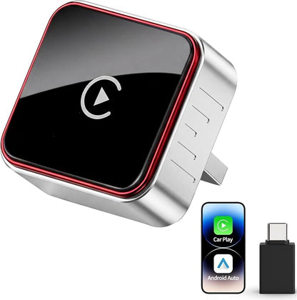 Wireless CarPlay Adapter Compatible with Apple CarPlay 2026 Upgraded Mini Design,USB/USB-C Plug and Play,Stable Low-Latency Connection for iPhone & Android
